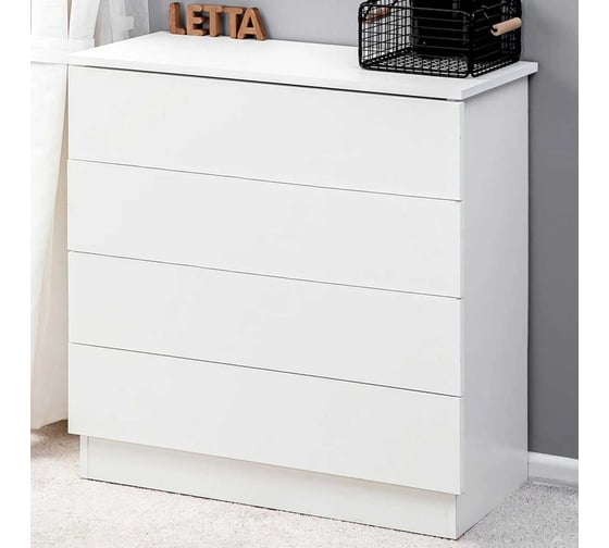 Комод LETTA Ультра 4 ящика, Белое тиснение, 750х729x330 L135531