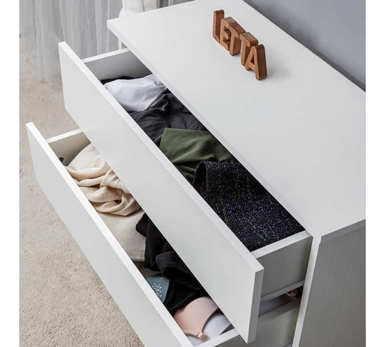 Комод LETTA Ультра 4 ящика, Белое тиснение, 750х729x330 L135531