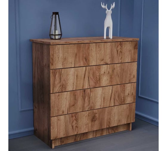Комод LETTA Ультра 4 ящика, Дуб крафт табачный, 750х729x330 L1355342