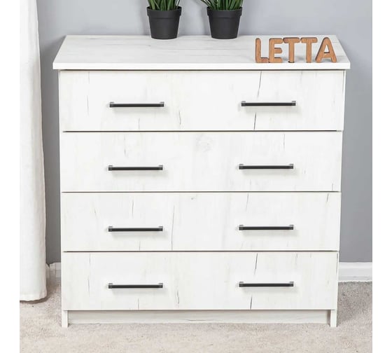 Комод LETTA Malta Plus Дуб крафт белый, 750х719x392 L1355360 1