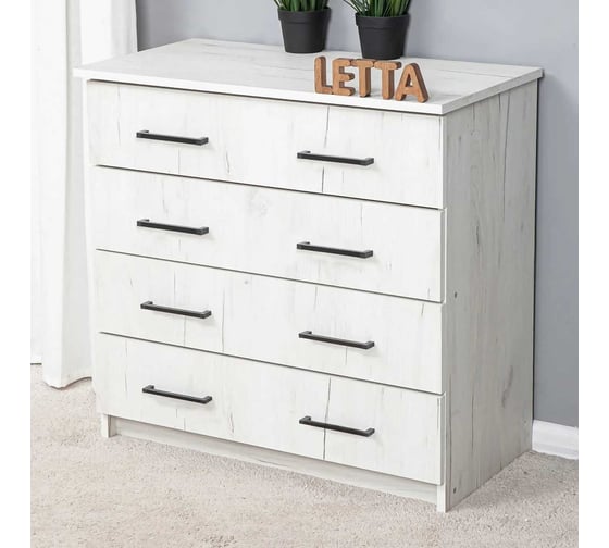 Комод LETTA Malta Plus Дуб крафт белый, 750х719x392 L1355360