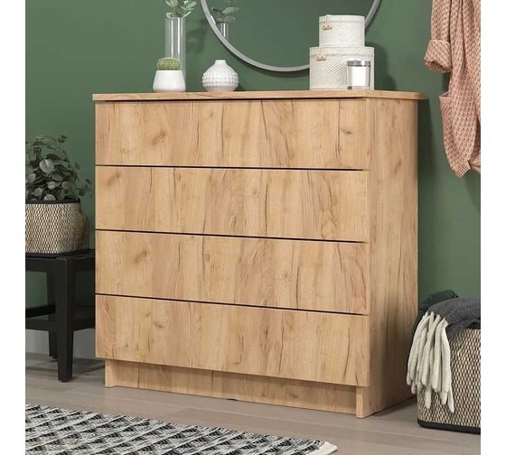 Комод LETTA Ультра 4 ящика, Дуб крафт золотой, 750х729x330 L135543