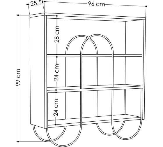 Прямой стеллаж leve norfolk console light mocha LEV00704