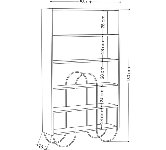 Прямой стеллаж leve norfolk bookcase light mocha LEV00664