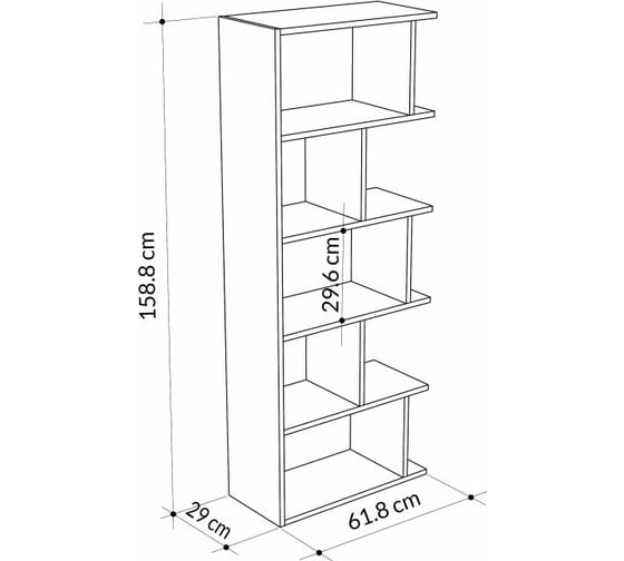 Прямой стеллаж leve tapi bookcase light mocha LEV00628