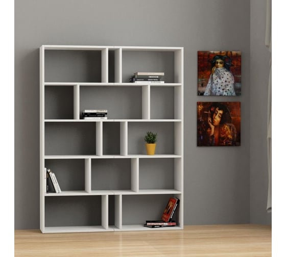 Прямой стеллаж leve tapi bookcase set of 2 white LEV00631