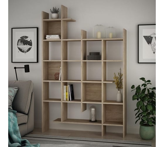 Прямой стеллаж leve manco bookcase oak LEV00587