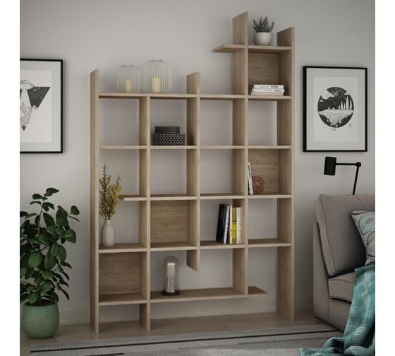 Прямой стеллаж leve manco bookcase oak LEV00587