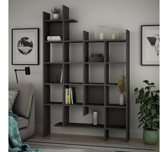 Прямой стеллаж leve manco bookcase anthracite LEV00588