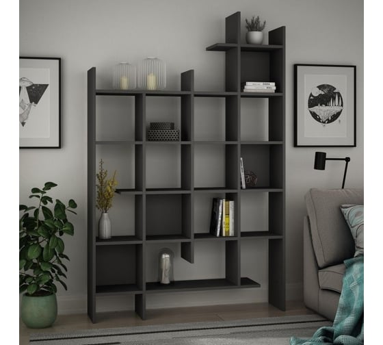 Прямой стеллаж leve manco bookcase anthracite LEV00588