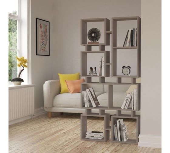 Прямой стеллаж leve rail bookcase no.1 light mocha LEV00616