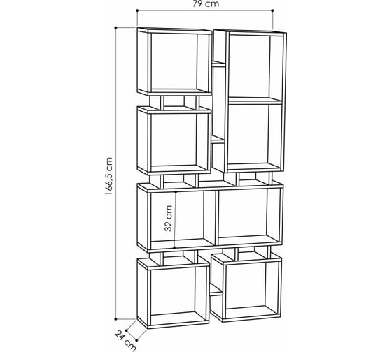 Прямой стеллаж leve rail bookcase no.1 light mocha LEV00616
