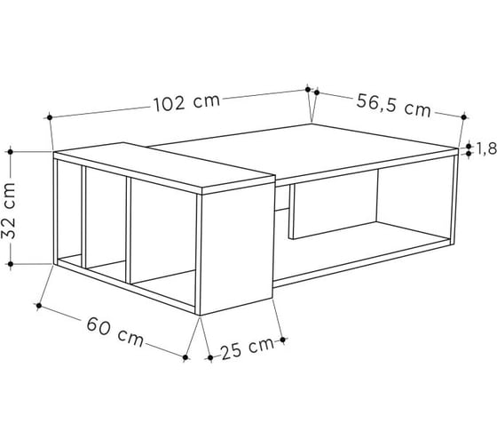 Журнальный стол leve anita coffee table oak LEV00028