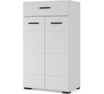 Комод в прихожую КПУП "Калинковичский мебельный комбинат" йорк 2 двери, 1 ящик, белый жемчуг/белый глянец 00000041263