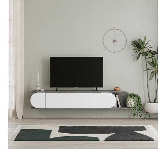 Подвесная тумба leve tone tv stand retro grey LEV00551