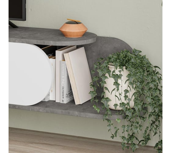 Подвесная тумба leve tone tv stand retro grey LEV00551