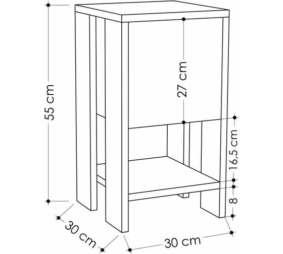 Прикроватная тумба leve ema nightstand white LEV00317