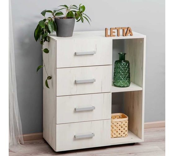 Комод LETTA Телави Дуб крафт белый, 660x800x340 L4160