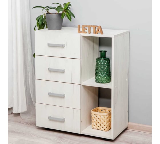 Комод LETTA Телави Дуб крафт белый, 660x800x340 L4160