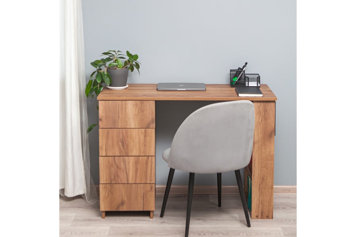 Письменный стол LETTA УЛЬТРА 4 ящика, Дуб крафт табачный, 1056x750x450 ...