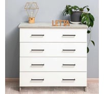 Комод LETTA Malta Plus Бетон/Белое тиснение, 750х719x392 L1355391