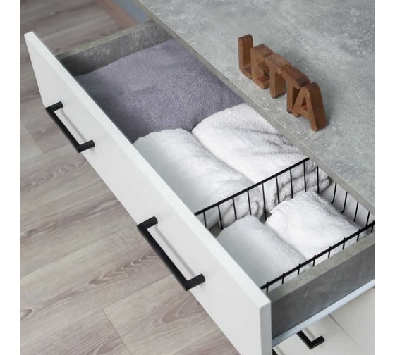 Комод LETTA Malta Plus Бетон/Белое тиснение, 750х719x392 L1355391