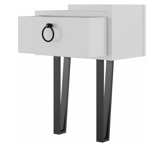Прикроватная тумба leve sponge nightstand white LEV00350