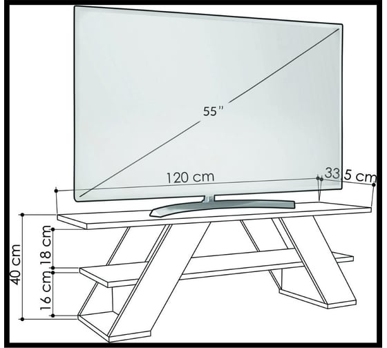 ТВ-тумба leve farfalla tv stand oak LEV00382