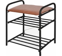 Банкетка для обуви Nika разборная, 2 полки, медный антик/ коричневый НИКА-Б1/А