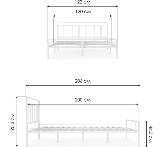 Кровать Woodville рейк 120x200 см, черная 403023