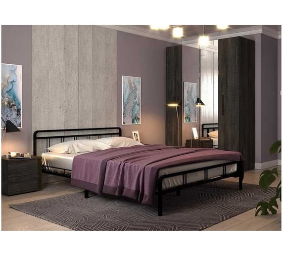 Кровать Woodville рейк 120x200 см, черная 403023