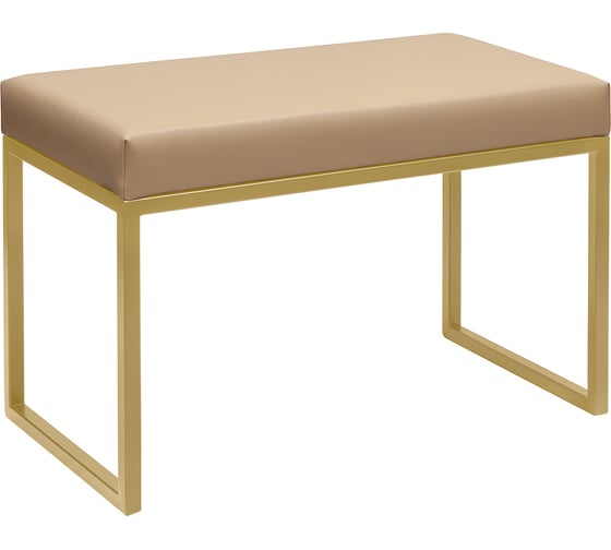 Банкетка GreenWeen ALBA SMART, золотой каркас, сидение экокожа цвет Light Beige, 650x350x450 GW-ALBASMART-LEA-650G-LB