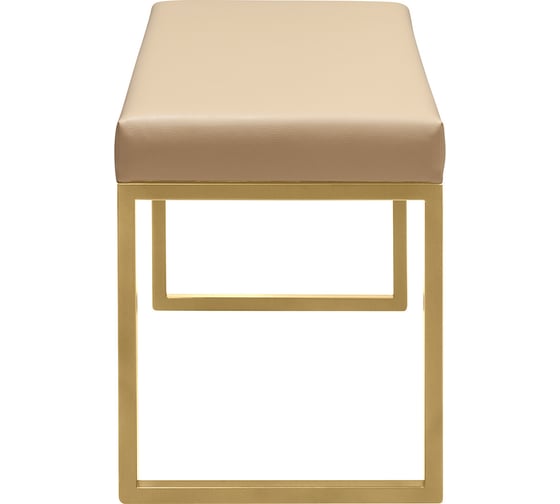 Банкетка GreenWeen ALBA SMART, золотой каркас, сидение экокожа цвет Light Beige, 650x350x450 GW-ALBASMART-LEA-650G-LB