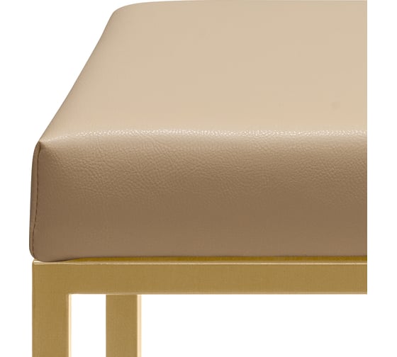 Банкетка GreenWeen ALBA SMART, золотой каркас, сидение экокожа цвет Light Beige, 650x350x450 GW-ALBASMART-LEA-650G-LB