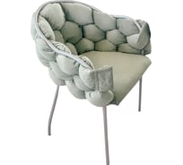 Стул-кресло NEW VICTORIA "Бицепс" каркас серый, велюр фисташковый 131315