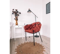 Стул-кресло NEW VICTORIA "Бицепс" каркас черный, велюр кирпичный 131328 30908853