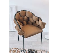 Стул-кресло NEW VICTORIA "Бицепс" каркас черный, велюр какао 131327