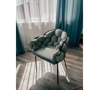 Стул-кресло NEW VICTORIA "Бицепс" каркас черный, велюр фисташковый 131313