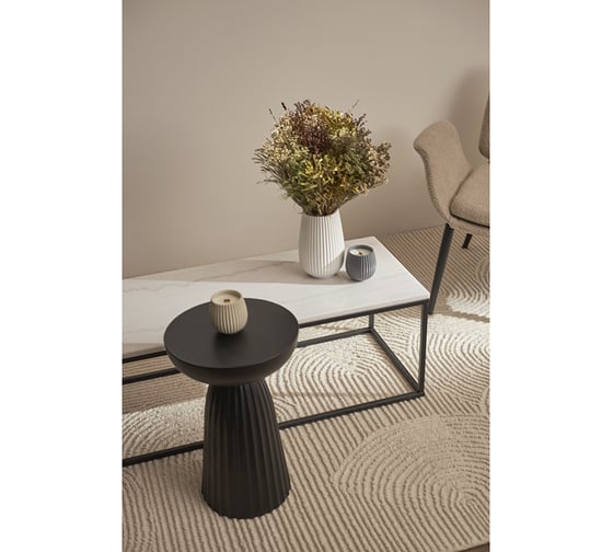 Журнальный столик Bergenson Bjorn Mayen 90x40x35 см, белый/черный BB0000242