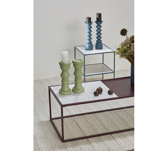Журнальный столик Bergenson Bjorn Mayen 110x50x37 см, белый/сливовый BB0000484