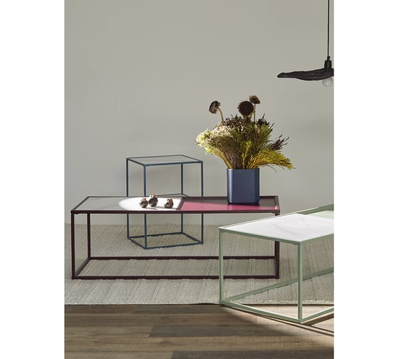 Журнальный столик Bergenson Bjorn Mayen 110x50x37 см, белый/сливовый BB0000484