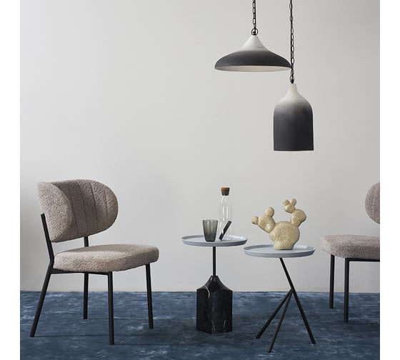 Кофейный столик Bergenson Bjorn Sustainable collection диаметр 37.7 см, серый/черно-белый BB0000147