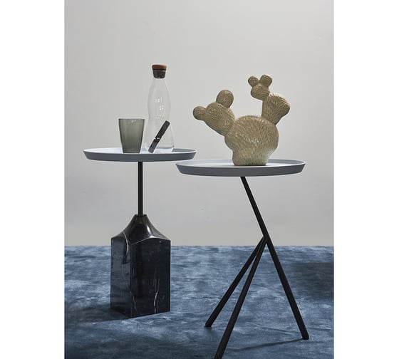 Кофейный столик Bergenson Bjorn Sustainable collection диаметр 37.7 см, серый/черно-белый BB0000147
