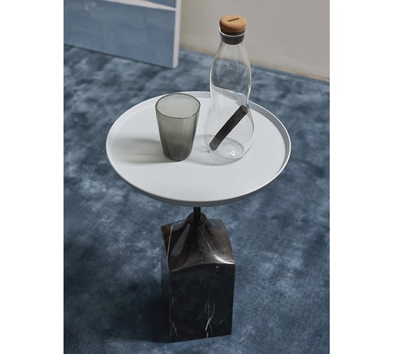 Кофейный столик Bergenson Bjorn Sustainable collection диаметр 37.7 см, серый/черно-белый BB0000147