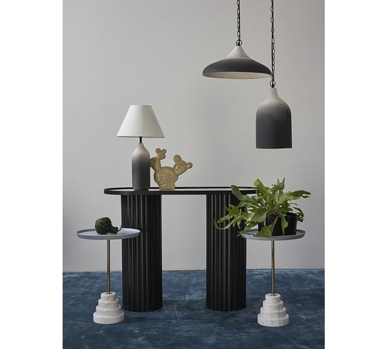 Кофейный столик Bergenson Bjorn Sustainable collection диаметр 37.7 см, серый/белый BB0000489
