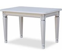 Обеденный стол Мебелик Меран 01 раздвижной, белый/патина, 120/170x80, в одной упаковке 5409