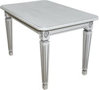Обеденный стол Мебелик Меран 02 белый/патина, 150x80, в одной упаковке 5412