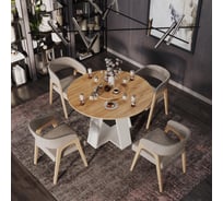 Обеденный стол ТриЯ Райнер Тип 1 белый/дуб крафт золотой 248528