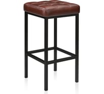 Барный стул Woodville лофт мустанг кожзам, браун/черный матовый 432933