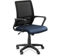 Кресло оператора Юнитекс "Акцент" A/спинка сетка/ сиденье ткань, черная YM01, синяя TW40 Akc/A/YM01/TW40
